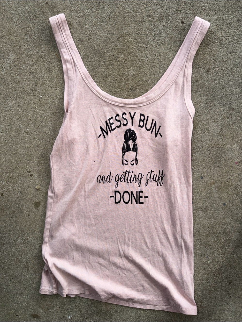 Time and Tru Light Pink Graphic Tank